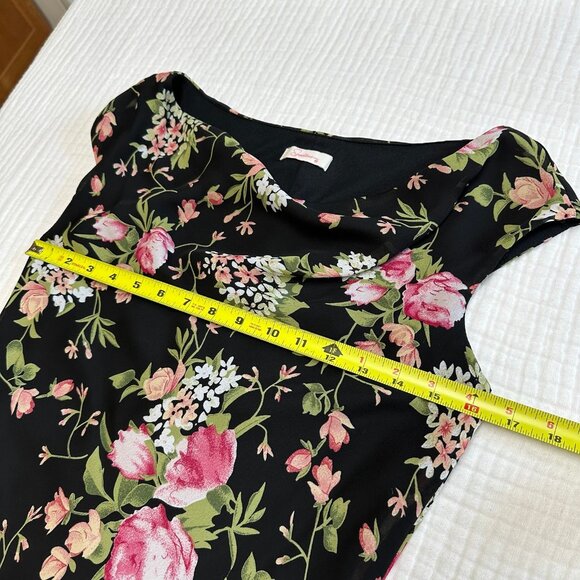 Vintage Y2K Speechless Dark Floral Midi Dress Size Small Cowl Neck Fairy Grunge - Picture 7 of 11